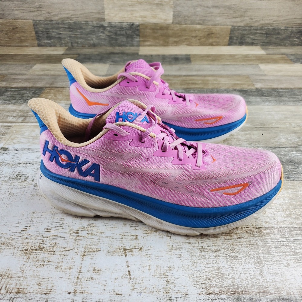 Hoka Clifton 9 Womens Shoes Sz 11 B Running Cyclamen Sweet Lilac Lace-Up Sneaker